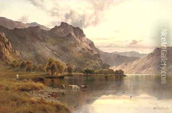 The Borrowdale pass from Derwentwater Oil Painting - Alfred de Breanski