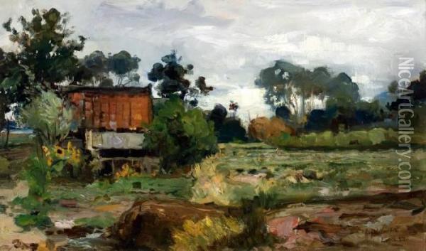 Boerderij Te Laren Oil Painting - August Willem van Voorden