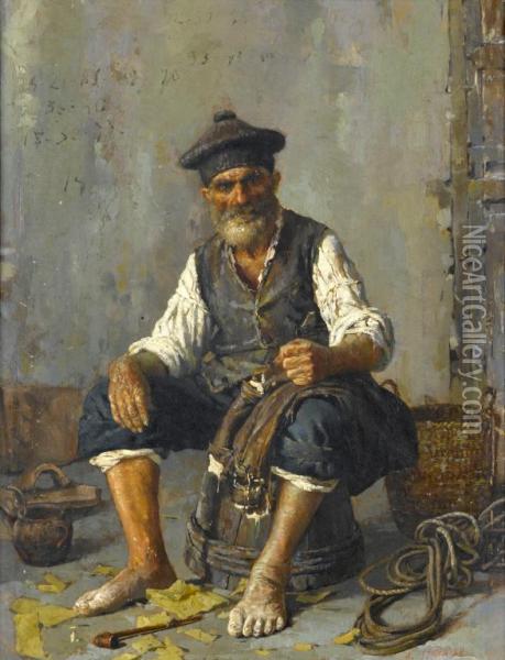 A Neapolitan Fisherman Oil Painting - Raffaele Armenise