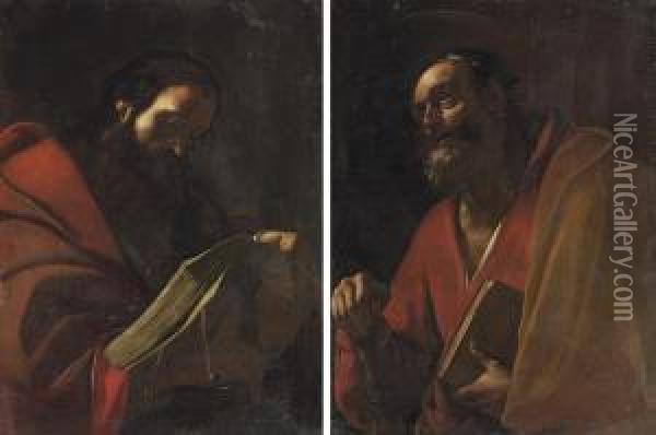Saint Paul; And Saint James The Greater Oil Painting - Mattia Preti