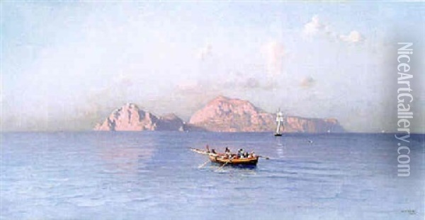 Blick Auf Capri Von Der Nordseite Oil Painting - Friedrich Nerly the Younger