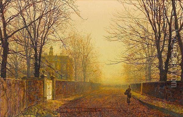 Golden Autumn Oil Painting - John Atkinson Grimshaw