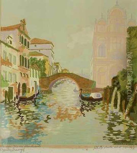 Wenecja. Rio Dei Mendicanti Oil Painting - Wladyslaw Bielecki