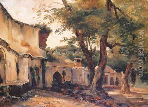 Fountain near Algiers Oil Painting - Jean-Charles Langlois