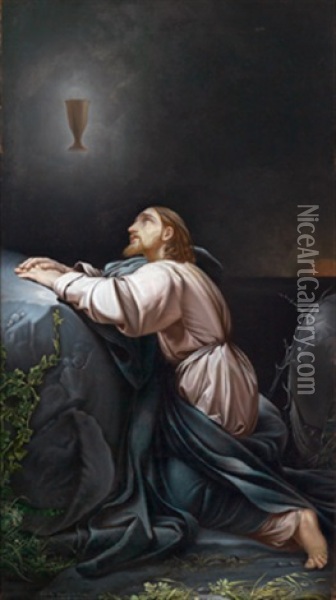 Christus Am Olberg - Cristo Nel Giardino Degli Ulivi Oil Painting - Ambrogio Giovanni Figino