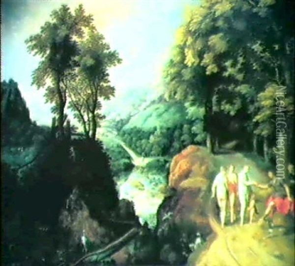 Waldlandschaft Mit Dem Paris Urteil Oil Painting - Gillis Van Coninxloo III