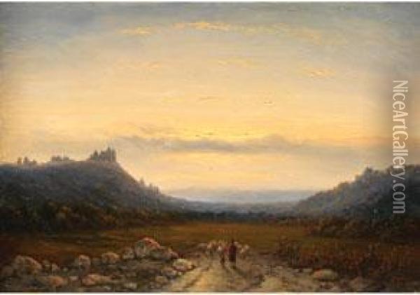 Landschaft Mit Blick Zum Horizont Oil Painting - Johannes Franciscus Hoppenbrouwers