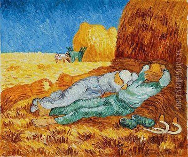 Noon: Rest From Work Oil Painting - Vincent Van Gogh