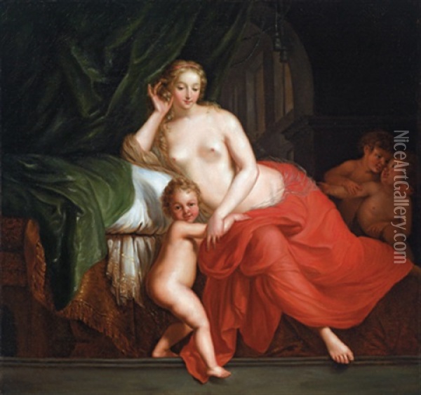 Venus Und Amor Oil Painting - Jacob van Schuppen