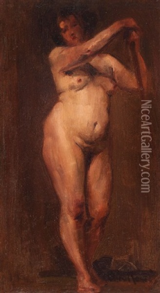 Studiu De Nud Oil Painting - Alexandru Romano