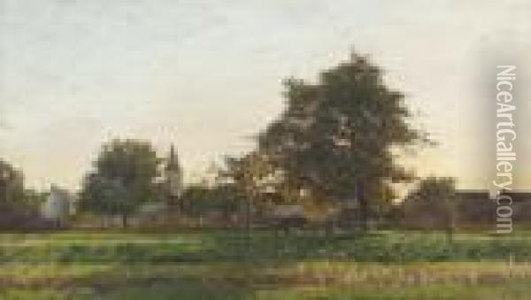 Sommerliche Landschaft Mit Feldern. Oil Painting - Ernest Hareux