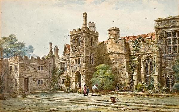 Haddon Hall, Derbyshire Oil Painting - Louise Rayner