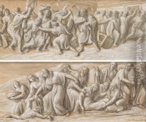 A) L'uccisione Di Giulio Cesare Oil Painting - Luigi Ademollo