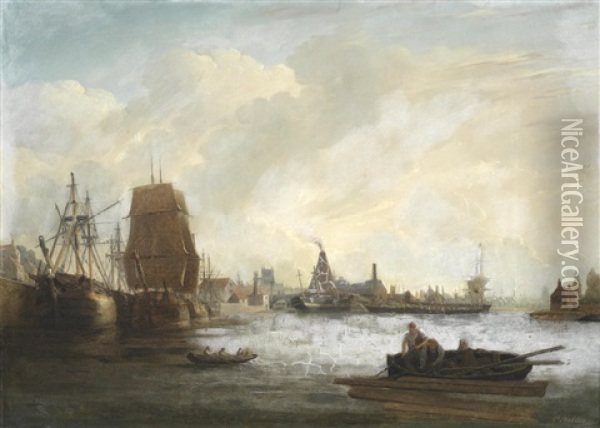 A View Of Bristol Docks Oil Painting - Joseph Walter