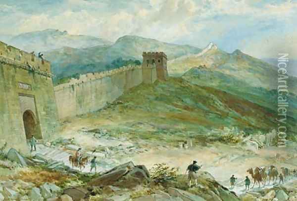 The Great Wall of China Oil Painting - William Simpson