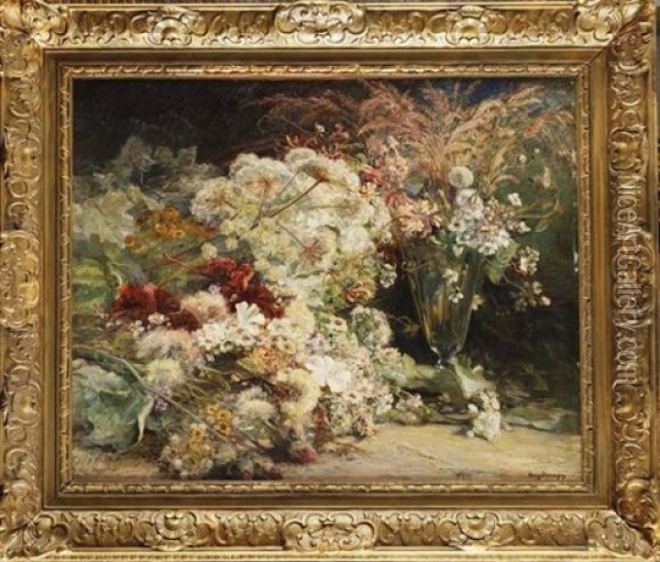 Gerbe De Fleurs Oil Painting - Henri Arthur Bonnefoy