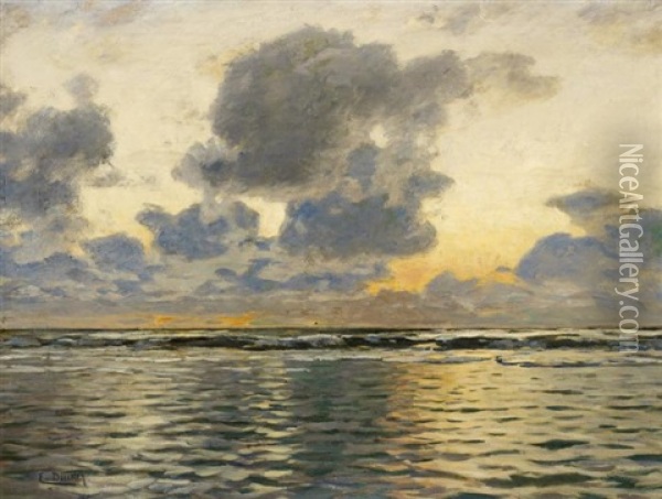 Abendstimmung An Der Ostsee Oil Painting - Eugen Gustav Duecker