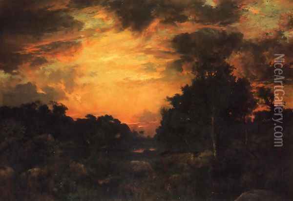 Sunset On Long Island2 Oil Painting - Thomas Moran