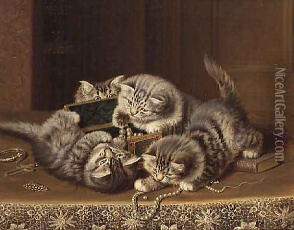 Kittens 2 Oil Painting - Horatio Henry Couldery