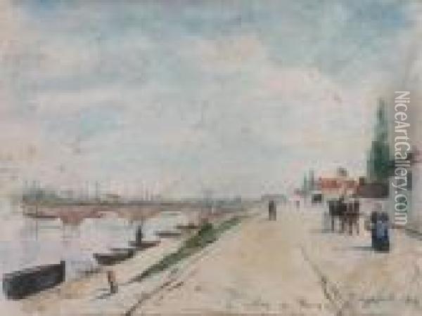 Le Pont De Bercy Oil Painting - Johan Barthold Jongkind