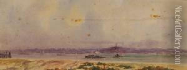 Isle Of Wight From Gosport Oil Painting - Martin Snape