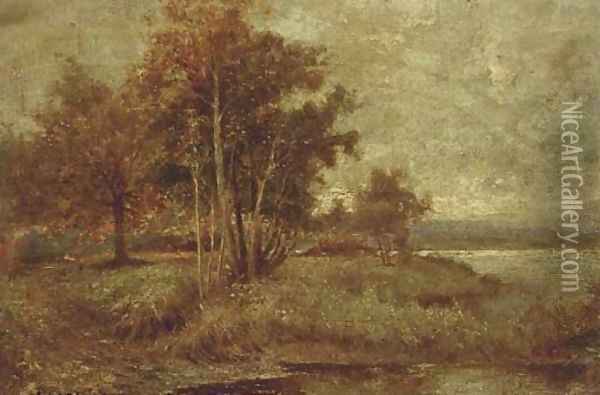 Autumn, a backwater on the Thames Oil Painting - Sir Alfred East