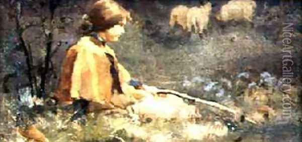 The Young Shepherdess Oil Painting - E. Thomas Hale