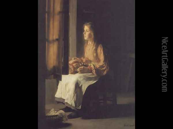 La Denteliere (The Lacemaker) Oil Painting - Claude Joseph Bail