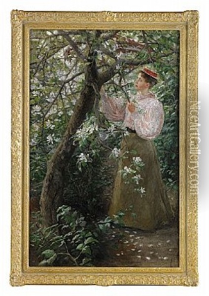 I Tradgarden - Fru Magnhild Croelius Oil Painting - Fanny Ingeborg Matilda Brate