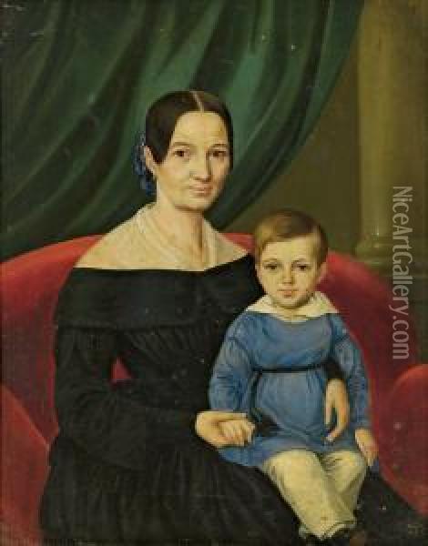 Sitzende Dame Mit Kind Oil Painting - Franz Eybl