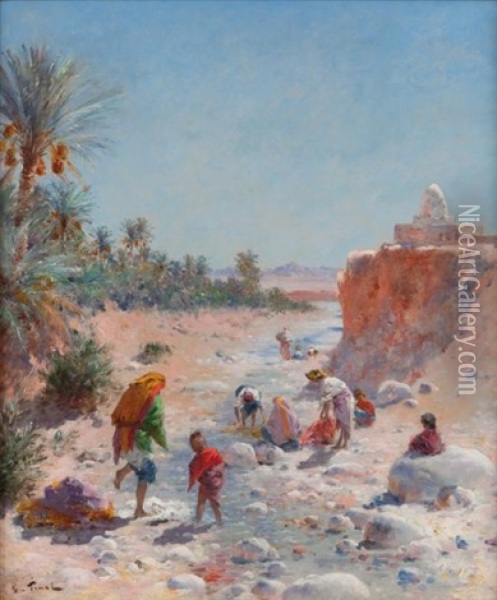 L'oued De Bou Saada Oil Painting - Gustave Nicolas Pinel