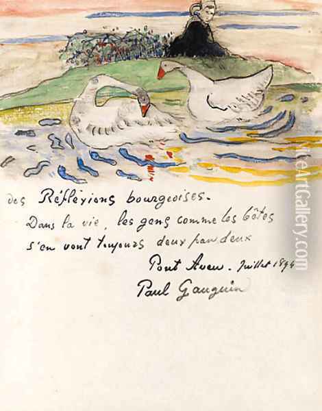 Rflexions bourgeoises Oil Painting - Paul Gauguin