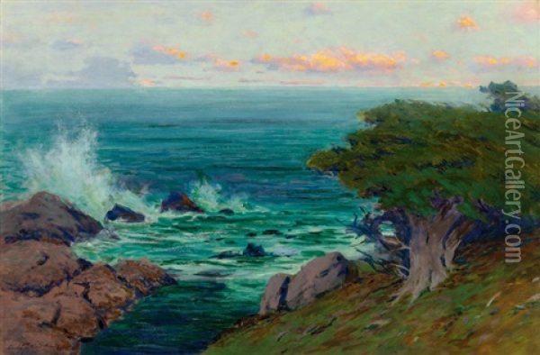 Evening, Poit Lobos, California Oil Painting - Charles Partridge Adams