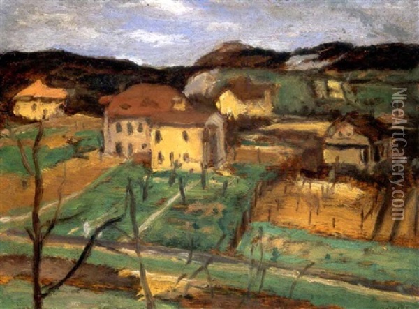 Tavasz A Domboldalon (spring On The Hillside) Oil Painting - Adolf Fenyes
