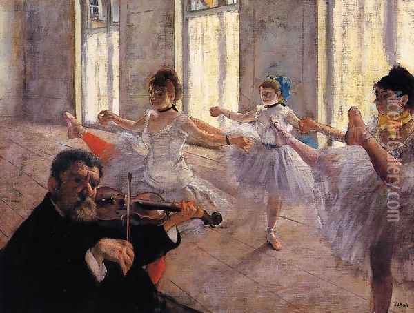 Rehearsal Oil Painting - Edgar Degas