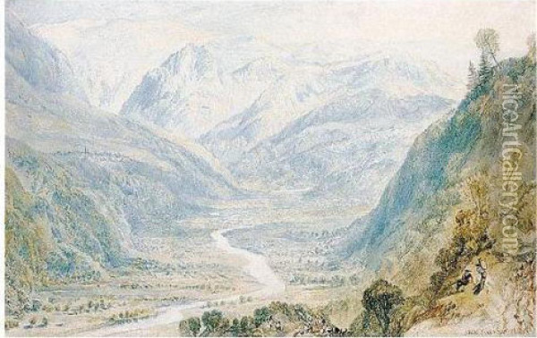 Valley Of The Nar From The Cascade Of Terni, Italy Oil Painting - Joseph Mallord William Turner