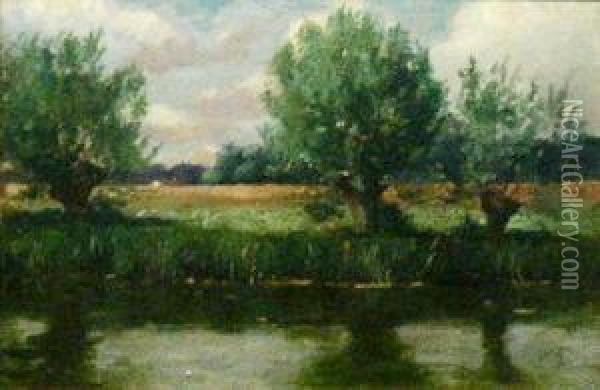 River Landscape Oil Painting - Abbott Fuller Graves