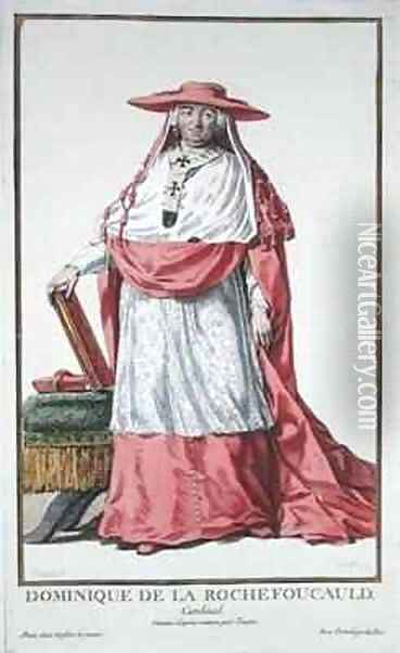 Cardinal Dominique de la Rochefoucauld 1712-1800 Oil Painting - Pierre Duflos