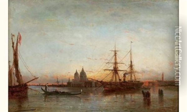 Vue De Venise Oil Painting - Paul Charles Emmanuel Gallard-Lepinay