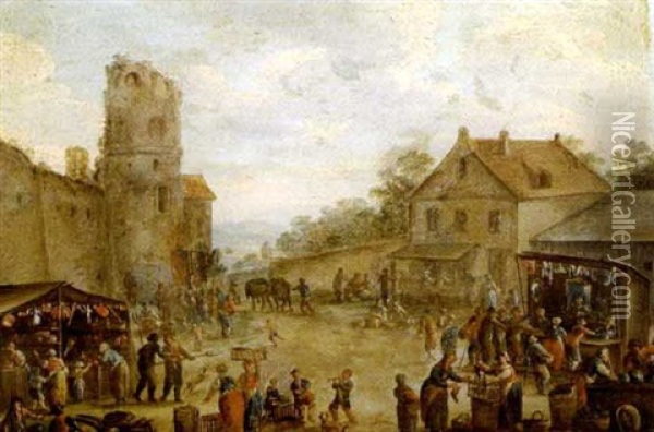 Jahrmarkt In Einem Dorf Oil Painting - Franz de Paula Ferg