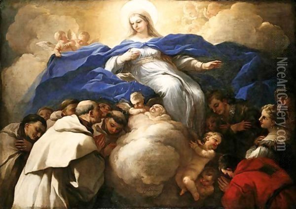 The 'Madonna Della Misericordia' Oil Painting - Luca Giordano