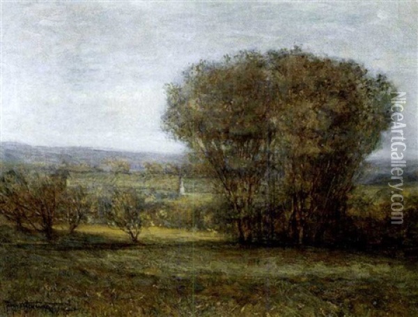 Pastorale Landscape Oil Painting - Percy Franklin Woodcock