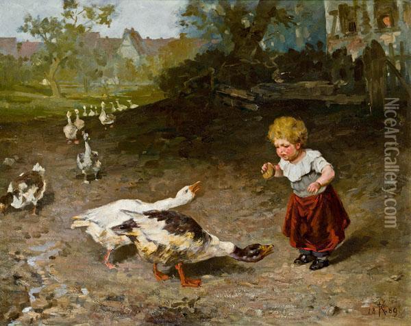 Geteiltes Brot Oil Painting - Rudolf Konopa