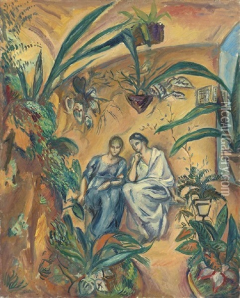 Deux Femmes Assises Oil Painting - Achille-Emile Othon Friesz