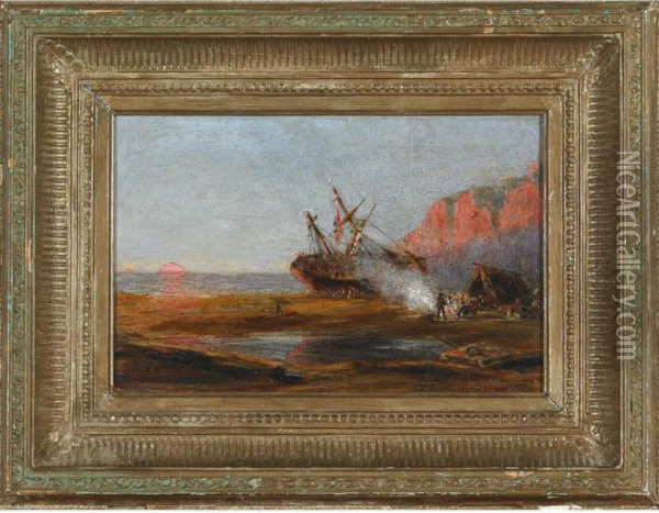 Wreck, Coast Of Nova Scotia Oil Painting - Robert Salmon