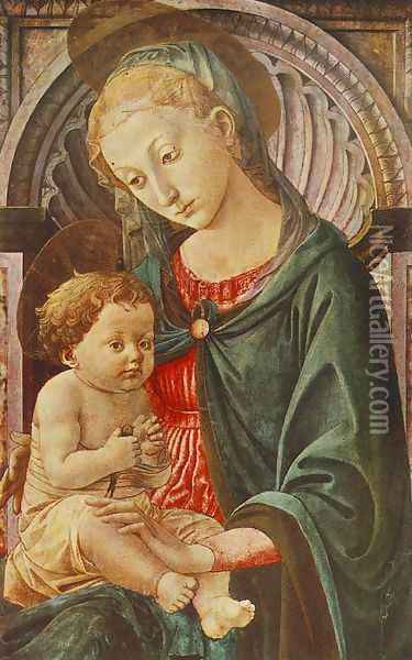 Madonna with Child 1450s Oil Painting - Pesellino