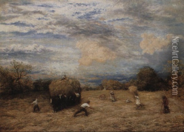 Hay And Haste Oil Painting - John Linnell