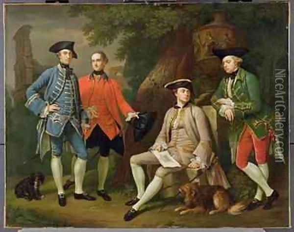 James Grant of Grant John Mytton the Honorable Thomas Robinson and Thomas Wynne Oil Painting - Sir Nathaniel Dance-Holland