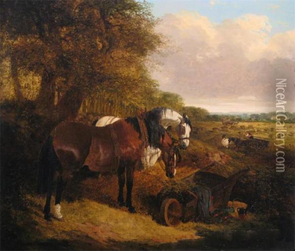 Harvest Time Oil Painting - John Frederick Herring Snr