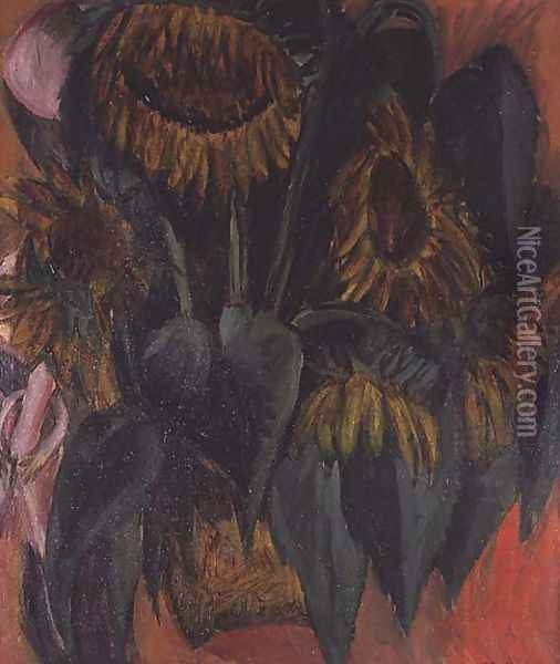 Sunflowers Oil Painting - Ernst Ludwig Kirchner